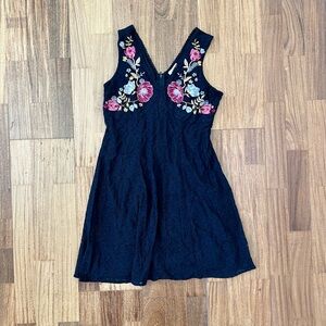 Xhilaration vintage y2k sexy black lace floral dress size M medium